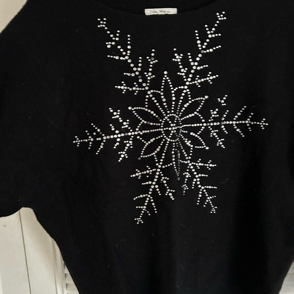 Via Milano Black Cardigan sweater sparkly Size L - Picture 2 of 3